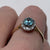 Antique Blue Zircon & Diamond Platinum Set Ring 18ct 18k Yellow Gold - Size O