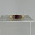 Garnet Diamond .75ct Princess Textured Band Ring 9ct 9k Yellow Gold - Size V