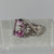 Pink Topaz Emerald-Cut Solitaire Ornate Ring 9ct White Gold - Size N 1/2