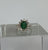 Emerald & CZ Halo Cluster Ring 9ct 9k Yellow Gold - Size L