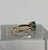 Emerald & Diamond Accent Ring 9ct 9k Yellow Gold - Size N