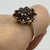 Garnet Floral Ornate Cluster Ring 9ct 9k Yellow Gold - Size R