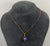 Tanzanite CZ Daisy Flower Pendant Curb Chain Necklace 9ct 9k Yellow Gold - 20"