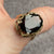 Smoky Quartz Ornate Ring 9ct 9k Yellow Gold - Size T