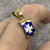 Maltese Cross Blue Enamel Pendant 18ct 18k Yellow Gold