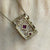 Pink Tourmaline & Diamond Cut Out Pendant 9ct 9k Yellow Gold