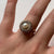 Pearl & White Topaz Ornate Flower Ring 18ct 18k Yellow Gold - Size L 1/2