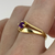 Amethyst Solitaire Split Shank Ring 18ct 18k Yellow Gold - Size M