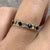 White Spinel & Synthetic Sapphire Half Eternity Ring 9ct 9k Yellow Gold - Size M