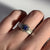 Tanzanite & Diamond Daisy Textured Shoulder Ring 18ct 18k White Gold- Size M