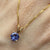 Iolite Pendant Dainty Curb Chain Necklace 10ct 10k Yellow Gold 18" Inches