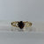 Garnet Solitaire Heart Shoulder Ring 9ct 9K Yellow Gold - Size M 1/2