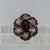 Garnet & White Topaz Ornate Cluster Flower Ring 9ct 9k Yellow Gold - Size L