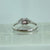 Pink & White CZ Square Triangle Trilogy Ring 9ct 9k White Gold  - Size N 1/2