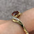 Garnet & Diamond Bypass Twist Ring 9ct 9k Yellow Gold - Size V 1/2