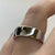 Square Cut Sapphire & Diamond Band Ring 9ct 9K White Gold - Size N