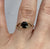 Garnet Solitaire Ring Bark Finish Heart Accents 9ct 9k Yellow Gold - Size M