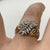 Diamond .25ct Cluster Croissant Shoulders Ring 9k 9ct Yellow Gold - Size L 1/2