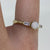 Opal & Baguette Cubic Zirconia Ring 9ct 9K Yellow Gold - Size Q