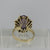 Ornate Created Alexandrite Cocktail Ring 9ct 9K Yellow Gold - Size K