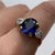 Antique Synthetic Sapphire & Diamond Ring 18ct 18k Yellow Gold - Size Q