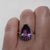 Pear Cut Amethyst With Diamond Halo Ring 9ct 9k Yellow Gold - Size K