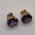 Synthetic Alexandrite Vintage Large Stud Earrings 9ct 9k Yellow Gold