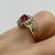 Ruby Lab Grown & Diamond Heart Cluster Ring 9ct 9k Yellow Gold - Size L