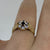 Sapphire & Cubic Zirconia Daisy Flower Ring 9ct 9K Yellow Gold - Size J