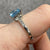 Blue Topaz Cabochon Top & Diamond Accent Ring 9ct 9k White Gold - Size N