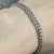 Double Curb Chain Bracelet 9ct 9k White Gold - 7" Inches