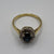 Sapphire & Diamond Halo Cluster Ring 18ct 18k Yellow Gold  - Size N