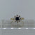 Diamond & Sapphire Daisy Flower Cluster Ring 9ct 9k Yellow Gold  - Size L 1/2