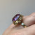 Ornate Created Alexandrite Cocktail Ring 9ct 9K Yellow Gold - Size K