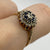 Diamond & Sapphire Tiered Daisy Flower Cluster Ring 9ct 9k Yellow Gold - Size P