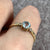 Aquamarine & Diamond Ring 9ct 9k Yellow Gold - Size Q