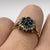 Sapphire & Diamond Daisy Flower Cluster Ring 9ct 9k Yellow Gold - Size J 1/2