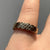 Diamond Two Tone Croissant Scalloped Edge Ring 9ct 9K Yellow Gold - Size I