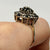 Sapphire & Diamond Ornate Daisy Flower Cluster Ring 9ct 9k Yellow Gold - Size Q