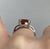 Orange Pink Sapphire Oval Claw Diamond Accents Ring 18ct 18k White Gold - Size M