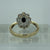 Sapphire & Diamond Ornate Halo Ring 9ct 9k Yellow Gold - Size P