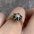 Sapphire & Diamond Daisy Flower Cluster Ring 18ct 18k Yellow Gold - Size M