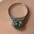 Jadeite & Diamond Ornate Ring Platinum 900 - Size G US 3 3/8