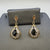 Onyx & Diamond Pear Drop Stud Earrings 9ct 9k Yellow Gold