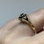 Sapphire & Diamond Daisy Flower Open Shoulders Ring 9ct 9K Yellow Gold - Size L