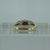 Garnet & CZ Trilogy Square Cut Ring 9ct 9k Yellow Gold  - Size L 1/2