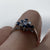 Sapphire & Diamond Cluster Ring 18ct 18k White Gold - Size J