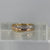 Diamond Russian Wedding Band Style 3 Tone Ring 9ct Yellow Gold - Size L