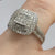 Diamond 1ct Cluster Engagement Ring 18ct 18k White Gold - Size J 1/2