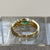 Emerald .70ct East West Bezel Set & Diamond Ring 18ct Yellow Gold - Size Q